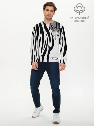 Мужской лонгслив базовый / Zebra