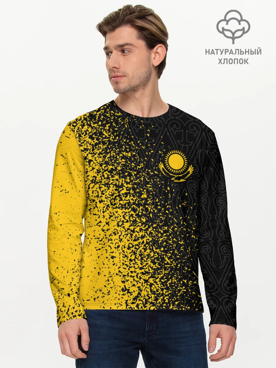 Мужской лонгслив базовый / КАЗАХСТАН / KAZAKHSTAN