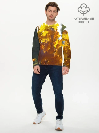 Мужской лонгслив базовый / Букет из осенних листьев