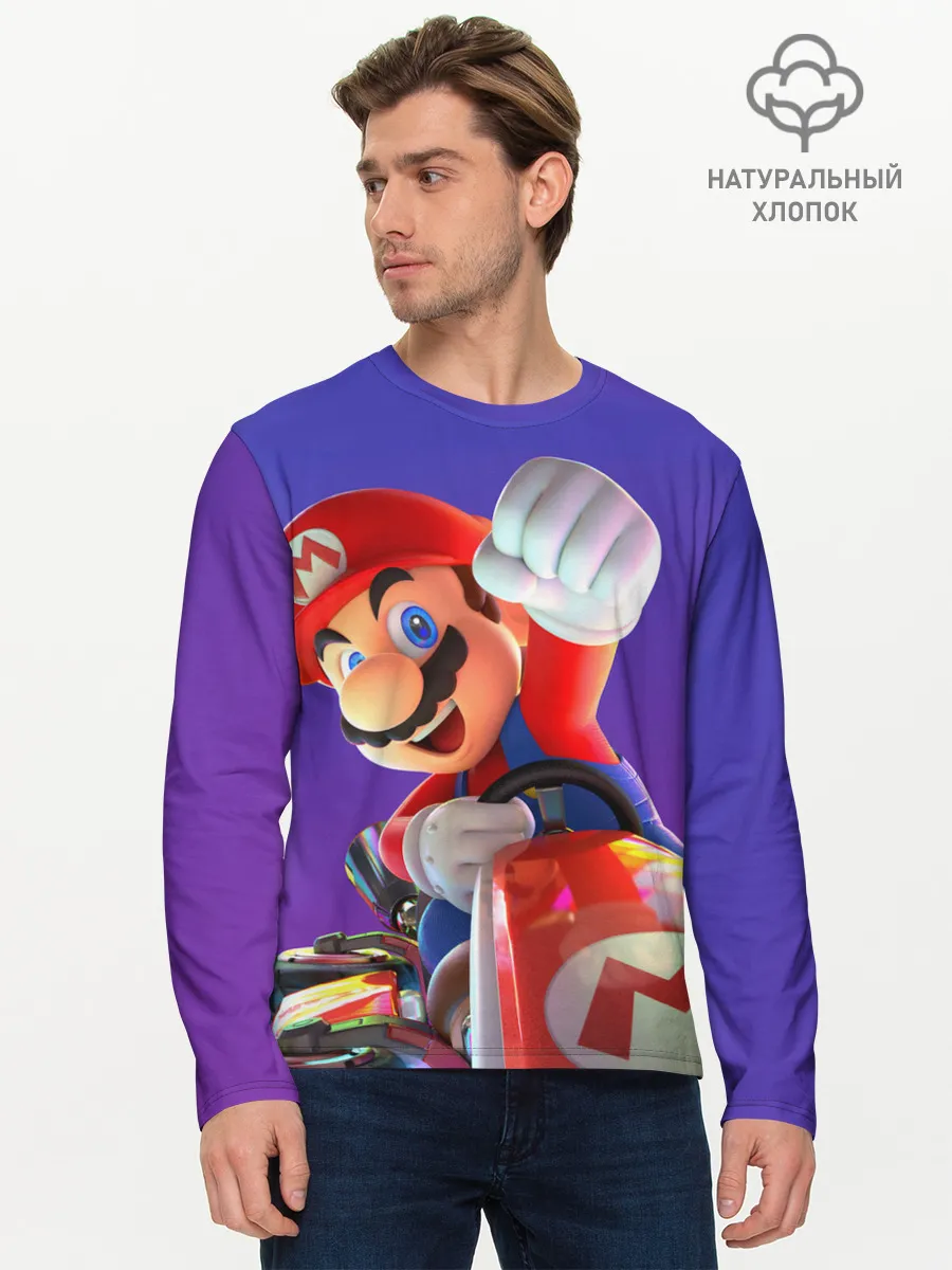 Мужской лонгслив базовый / Mario 3D