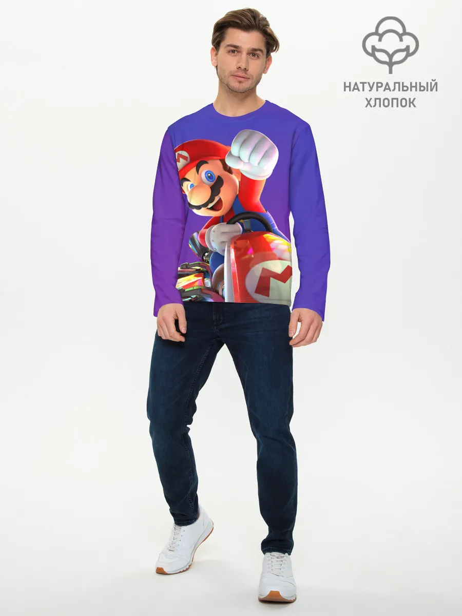 Мужской лонгслив базовый / Mario 3D