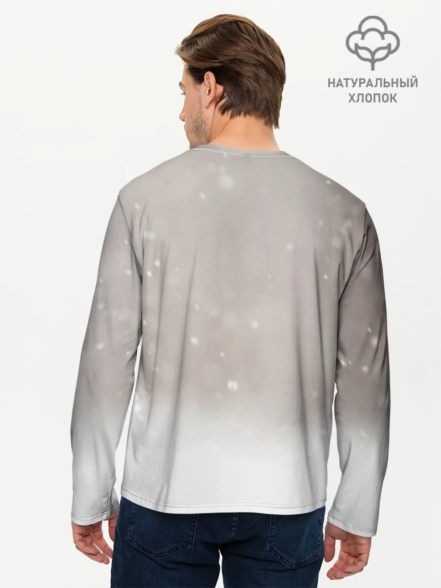 Мужской лонгслив базовый / Лиса и снег