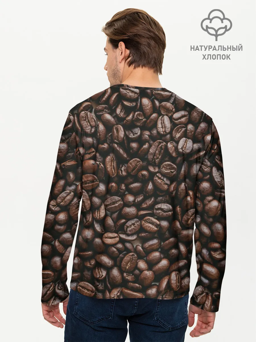 Мужской лонгслив базовый / кофе