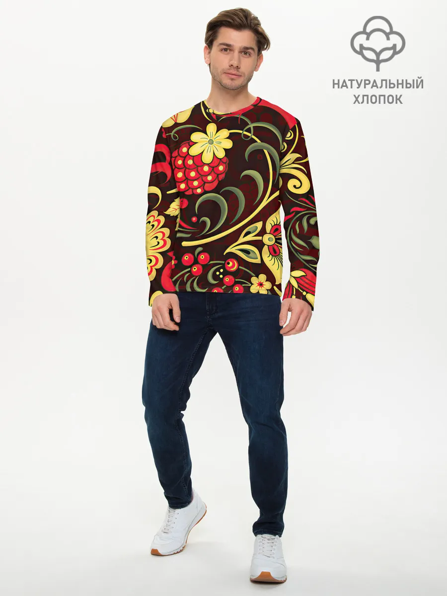 Мужской лонгслив базовый / Хохлома