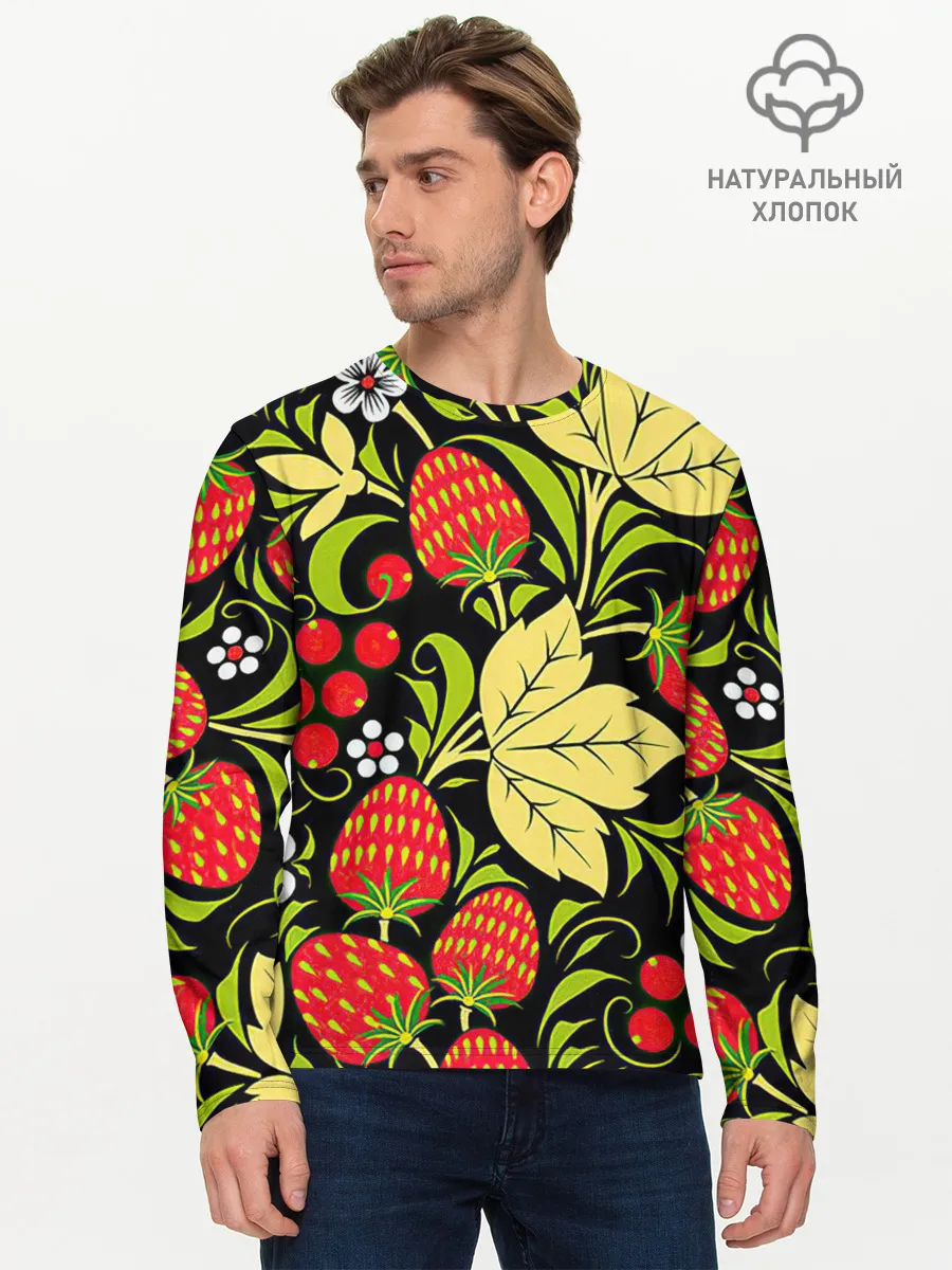 Мужской лонгслив базовый / Хохлома