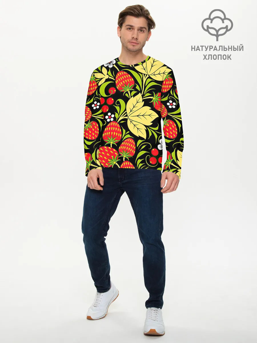 Мужской лонгслив базовый / Хохлома