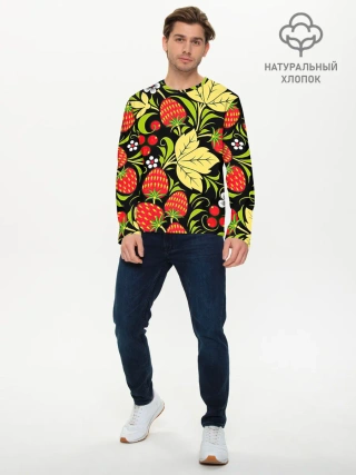 Мужской лонгслив базовый / Хохлома