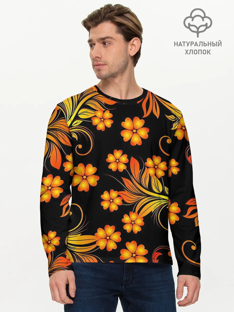 Мужской лонгслив базовый / Хохлома