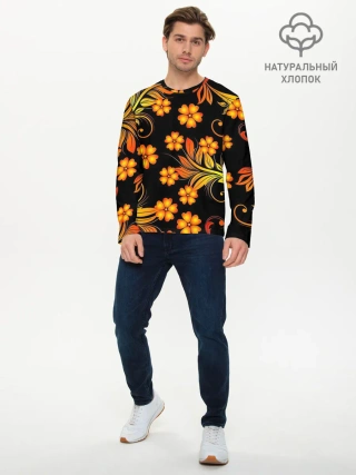 Мужской лонгслив базовый / Хохлома
