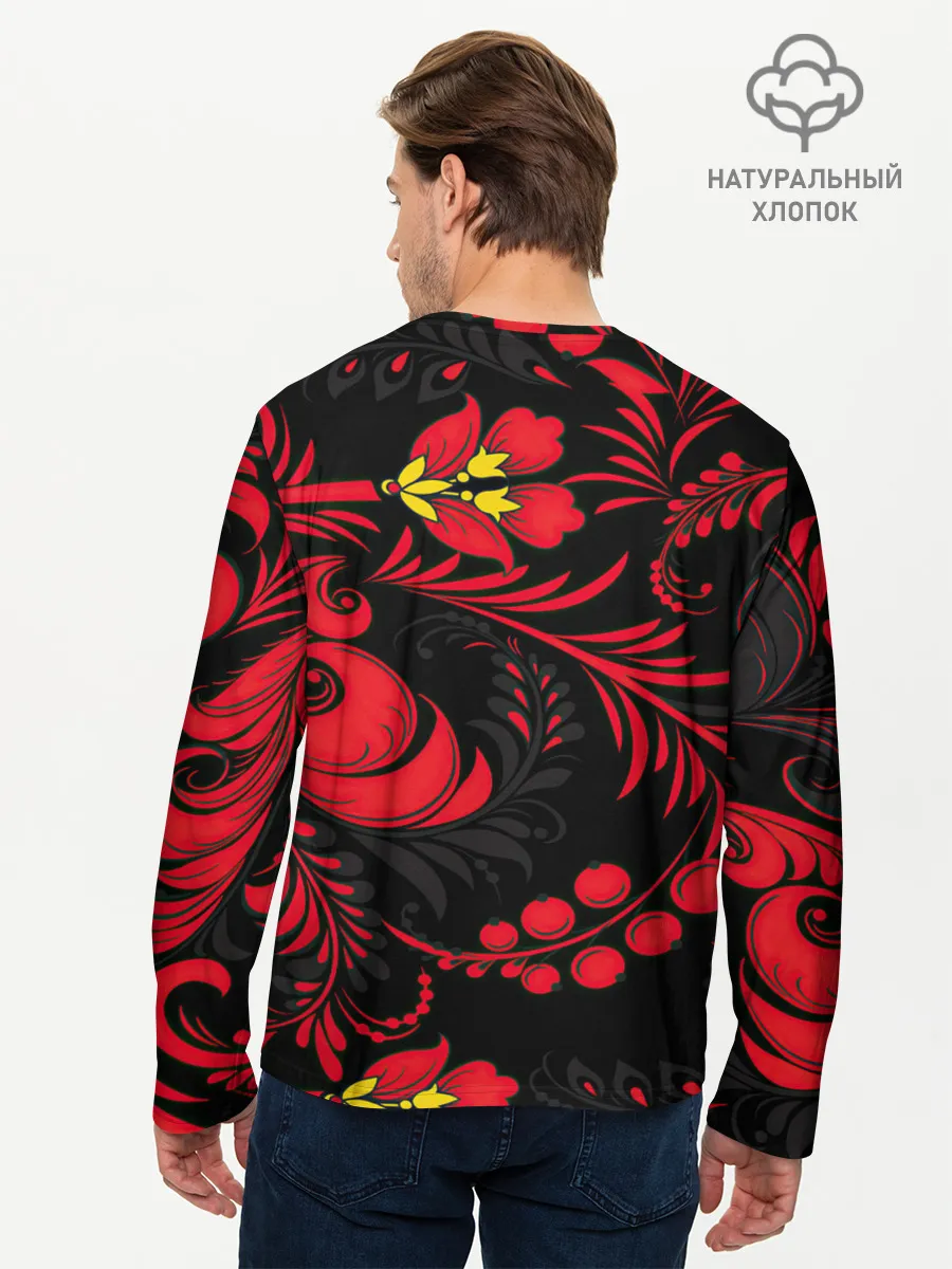 Мужской лонгслив базовый / Хохлома