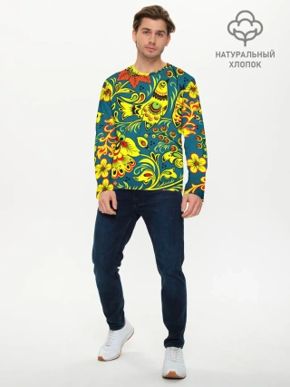 Мужской лонгслив базовый / Хохлома