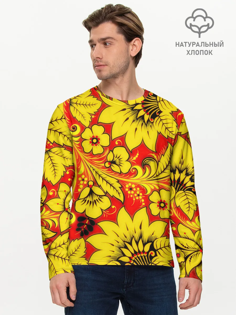 Мужской лонгслив базовый / Хохлома