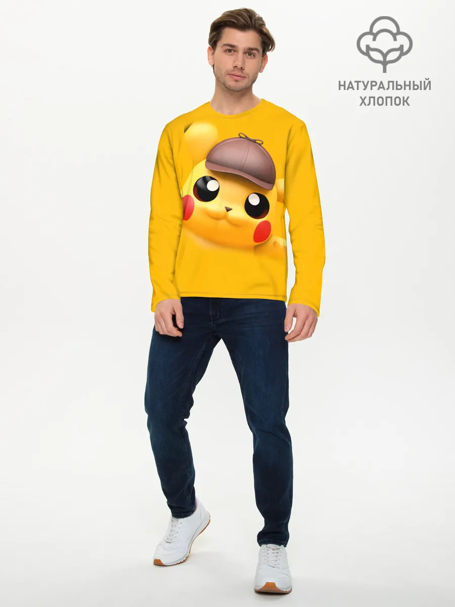 Мужской лонгслив базовый / Pikachu Pika Pika