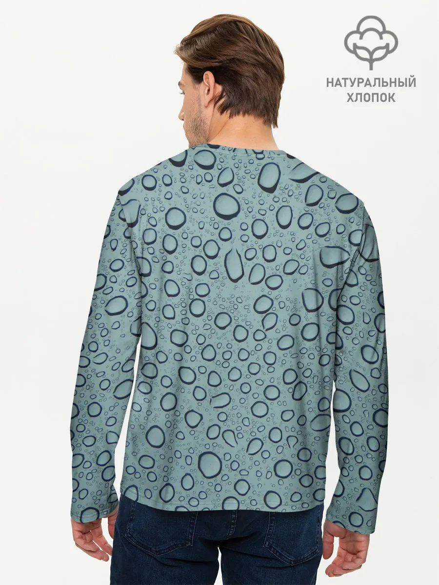 Мужской лонгслив базовый / Капли.