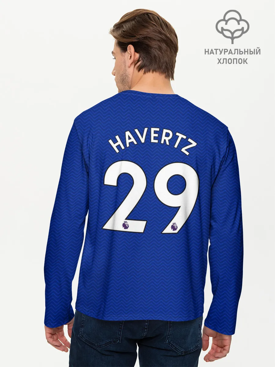 Мужской лонгслив базовый / Челси форма Хаверц 20-21