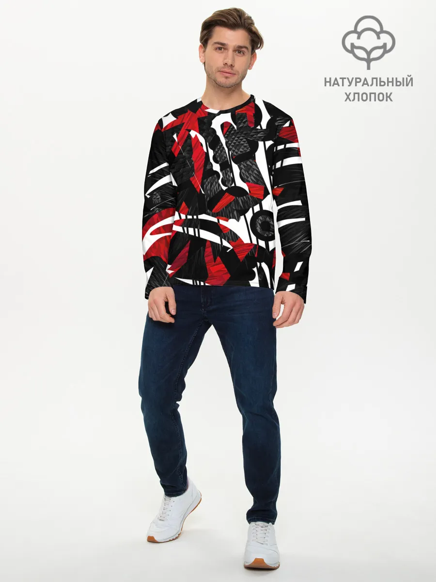 Мужской лонгслив базовый / Abstract art