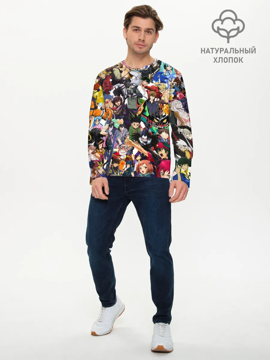 Мужской лонгслив базовый / ACTION ANIME CHARACTERS!