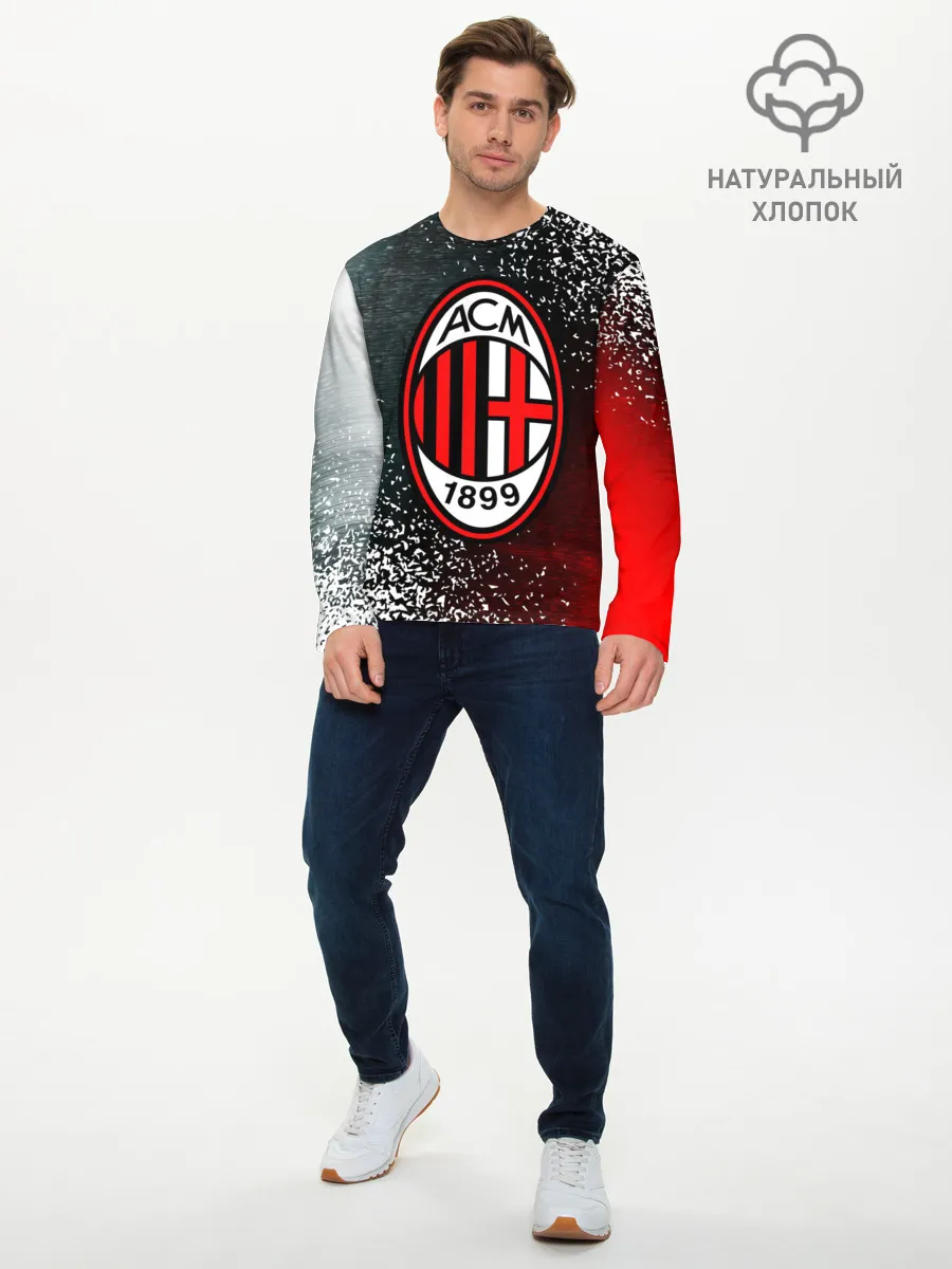 Мужской лонгслив базовый / AC MILAN / МИЛАН