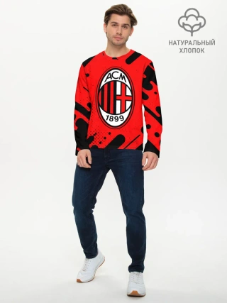 Мужской лонгслив базовый / AC MILAN / МИЛАН