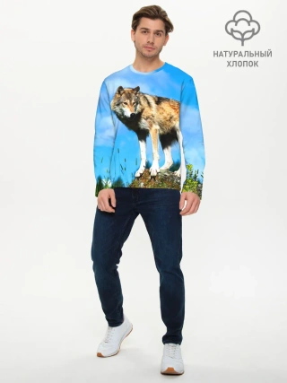Мужской лонгслив базовый / Волк