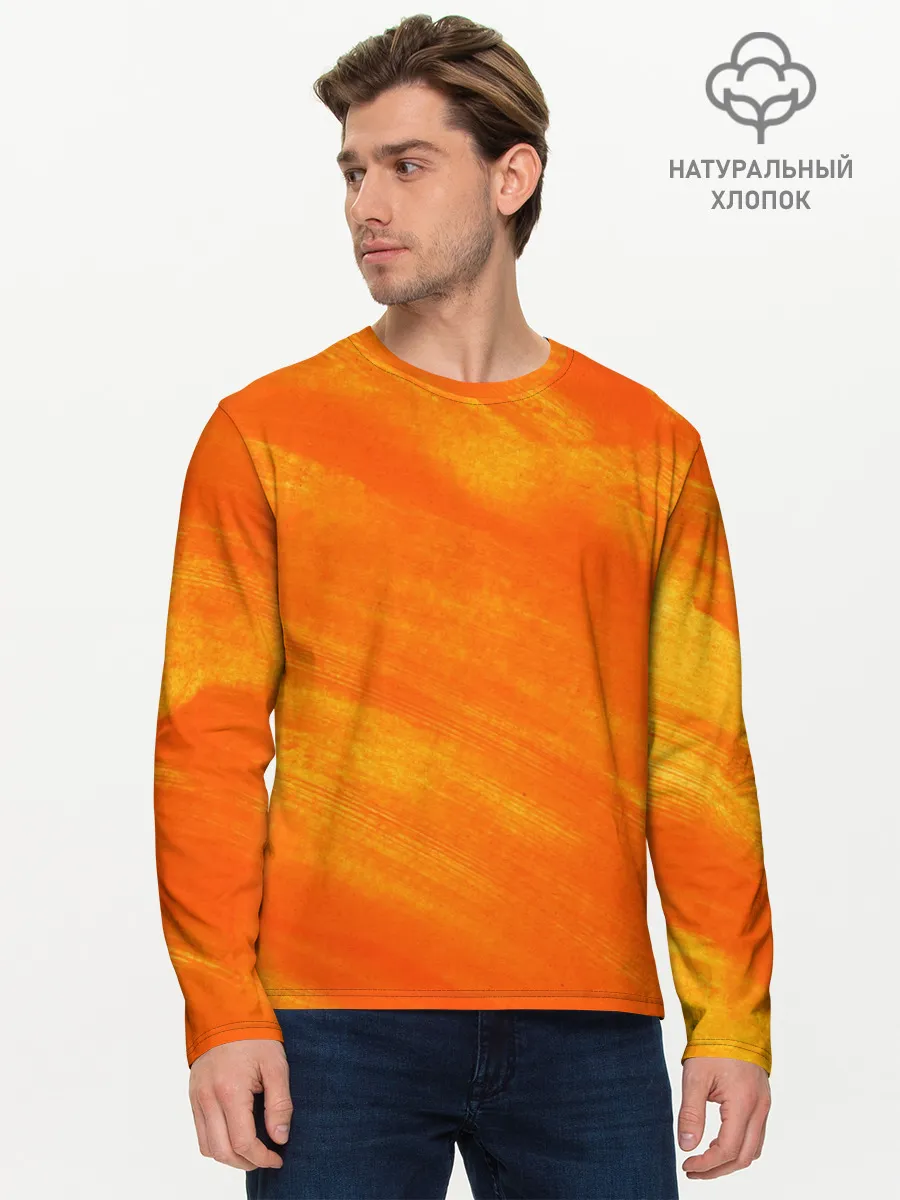 Мужской лонгслив базовый / ОРАНЖЕВАЯ КРАСКА
