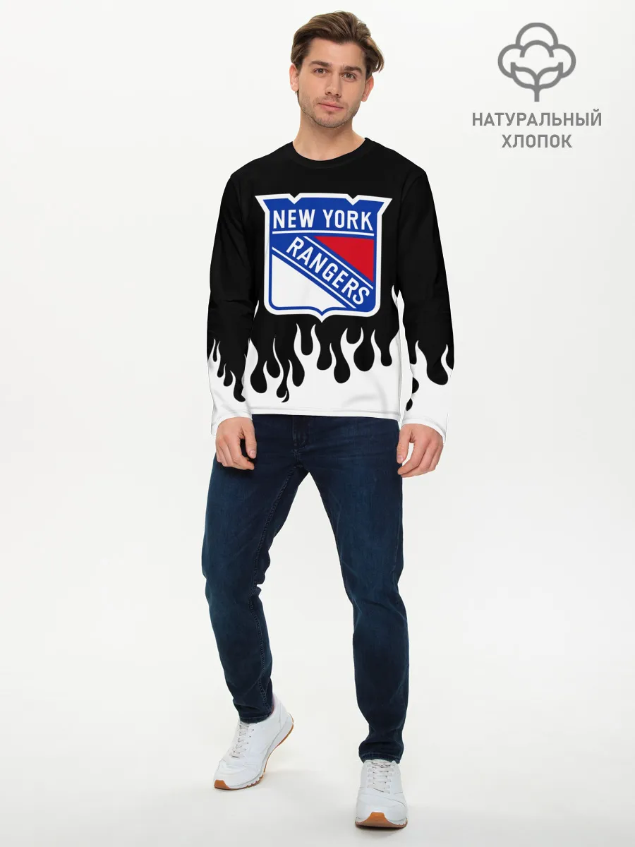 Мужской лонгслив базовый / Нью-Йорк Рейнджерс