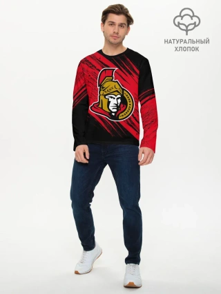 Мужской лонгслив базовый / Оттава Сенаторз