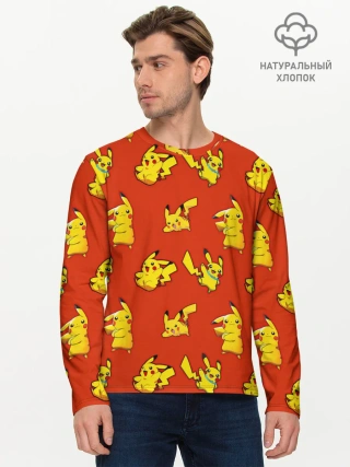 Мужской лонгслив базовый / Пикачу