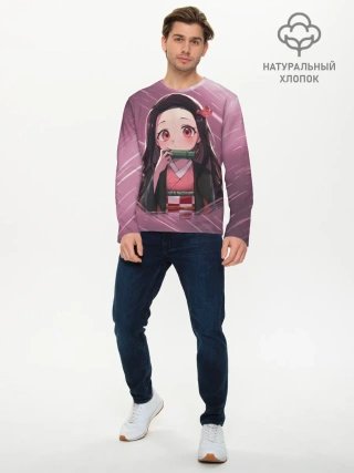 Мужской лонгслив базовый / Незуко Камадо