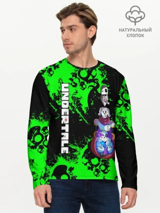 Мужской лонгслив базовый / Undertale | Sans