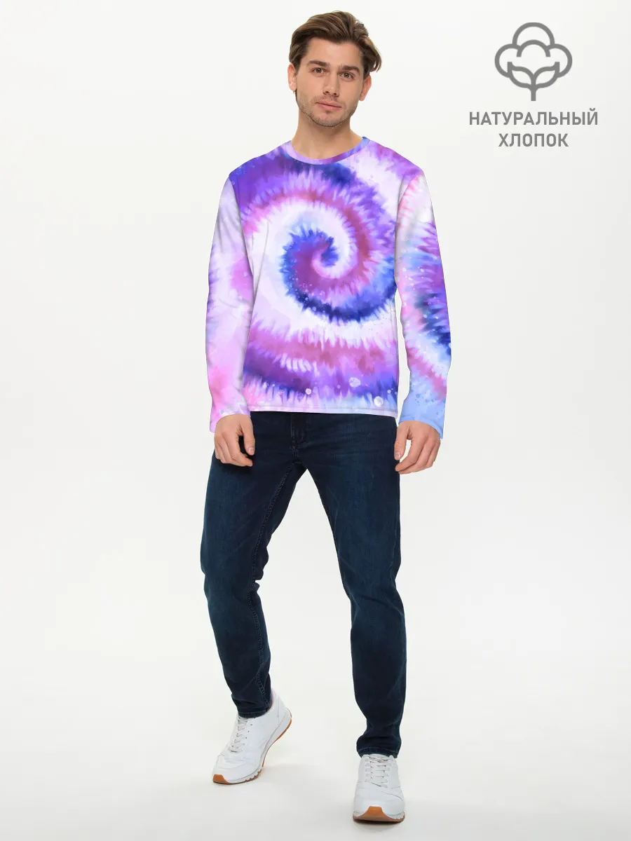 Мужской лонгслив базовый / TIE-DYE PURPLE