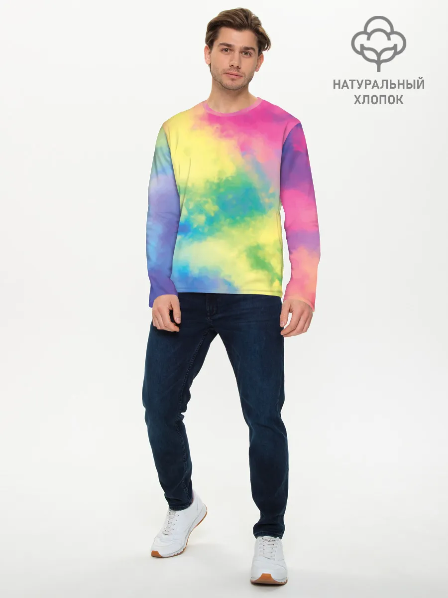 Мужской лонгслив базовый / Tie-Dye