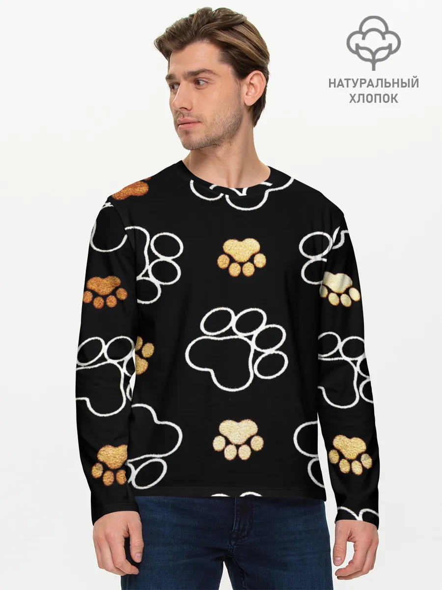 Мужской лонгслив базовый / Лапки