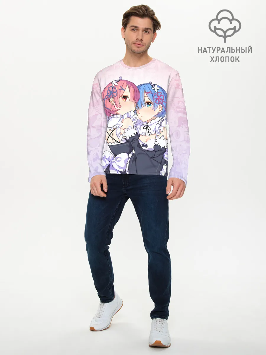 Мужской лонгслив базовый / Re:Zero, Рам и Рем
