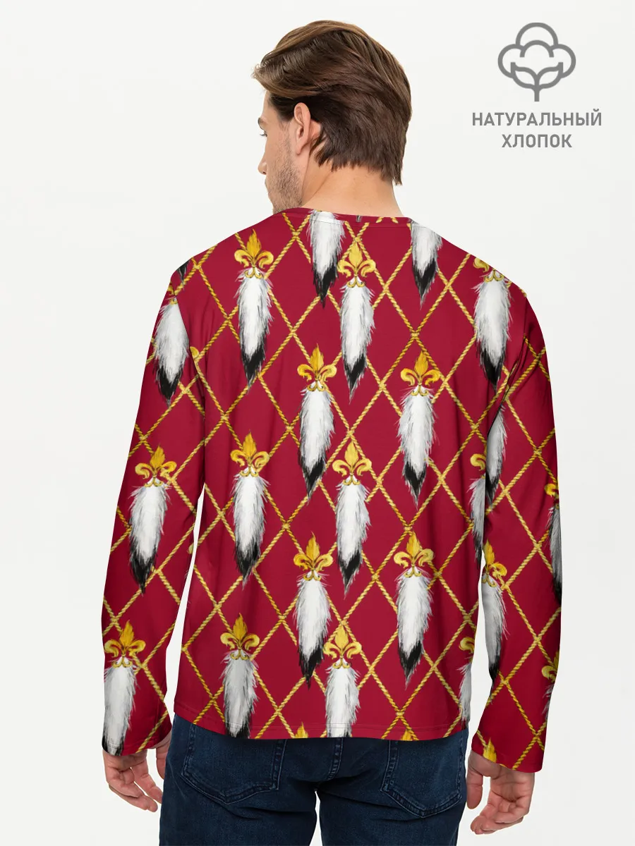 Мужской лонгслив базовый / Tassels red gold 3D space
