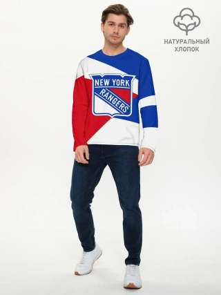 Мужской лонгслив базовый / Нью-Йорк Рейнджерс