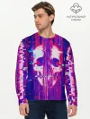 Мужской лонгслив базовый / Skull glitch