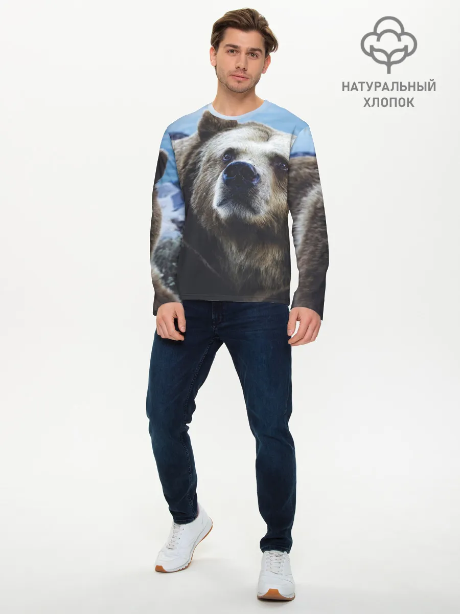 Мужской лонгслив базовый / Гризли