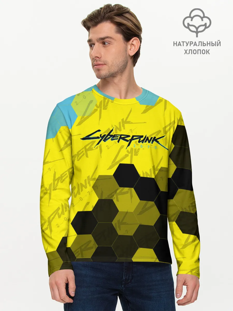 Мужской лонгслив базовый / CYBERPUNK 2077 / Киберпанк