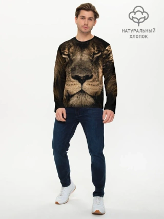 Мужской лонгслив базовый / Лев