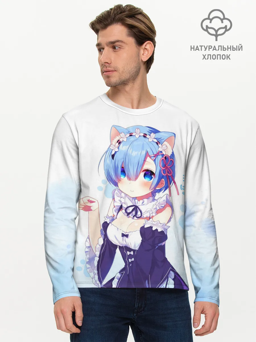 Мужской лонгслив базовый / Re:Zero, Рем