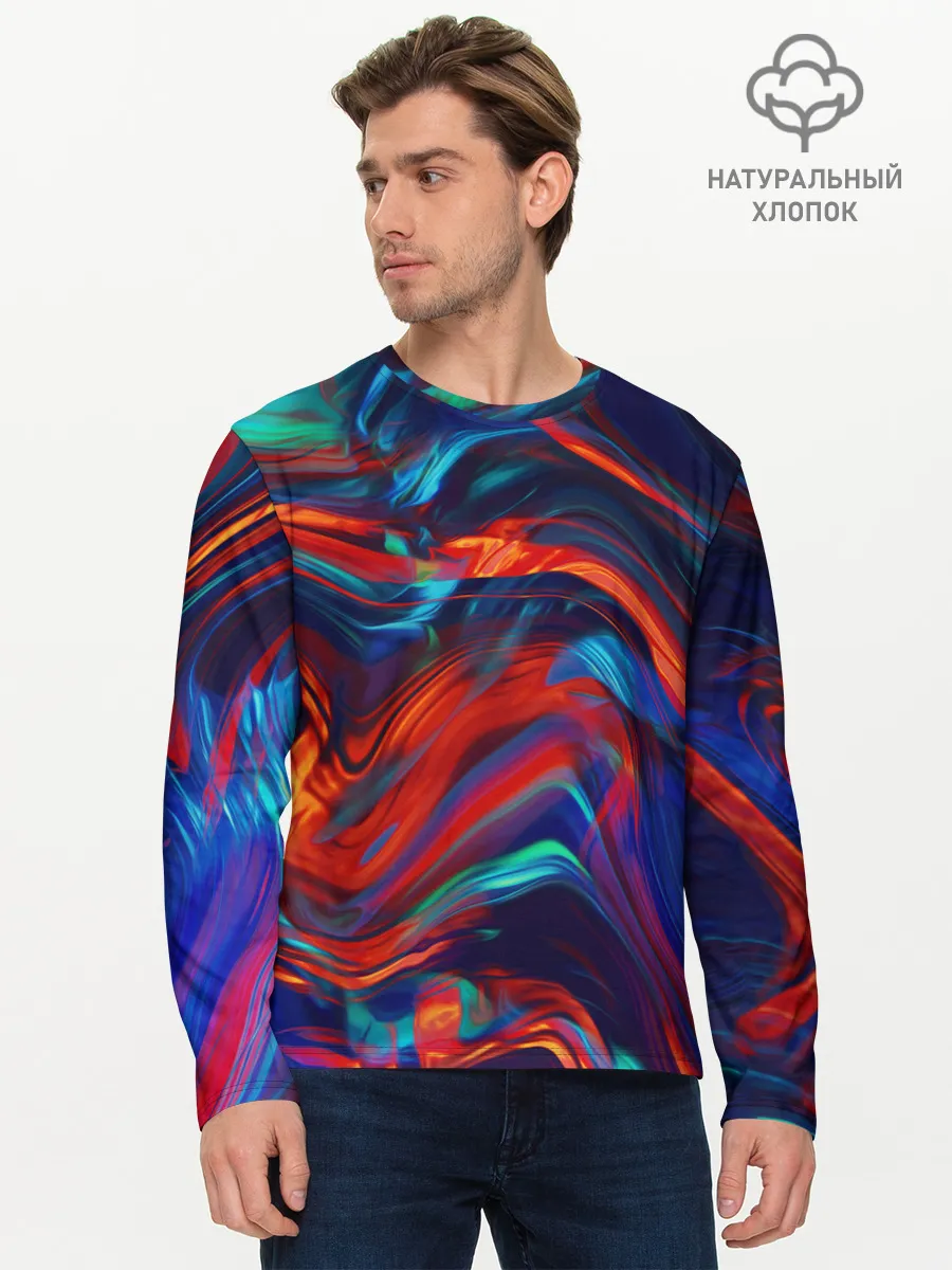 Мужской лонгслив базовый / Абстракция краски