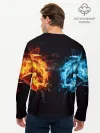 Мужской лонгслив базовый / Абстракция,Инь-Ян,Огонь,Вода