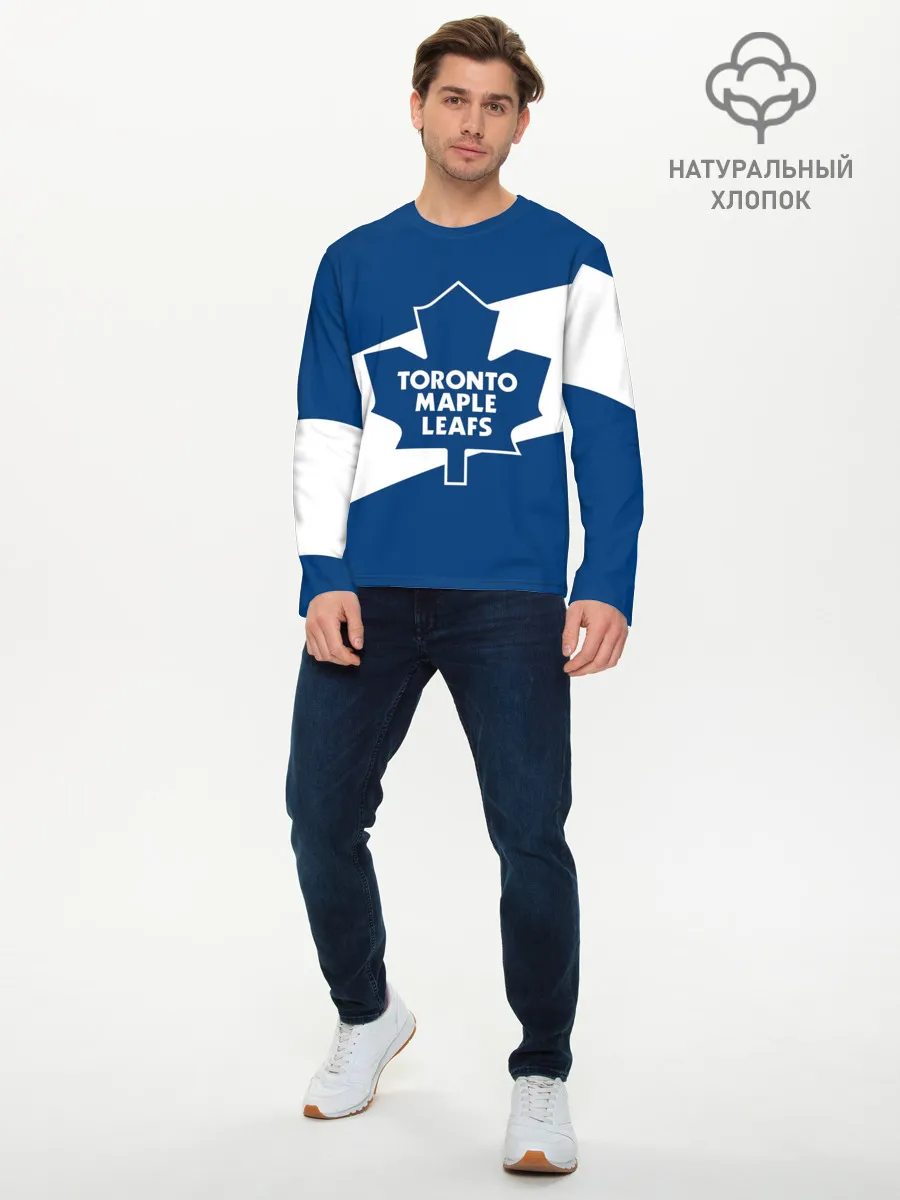 Мужской лонгслив базовый / Торонто Мейпл Лифс