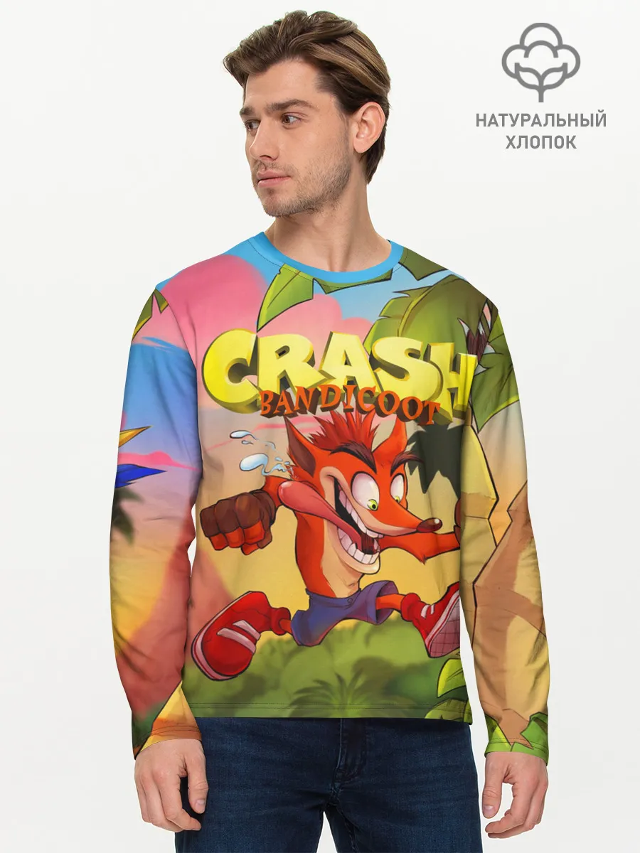Мужской лонгслив базовый / Crash Bandicoot