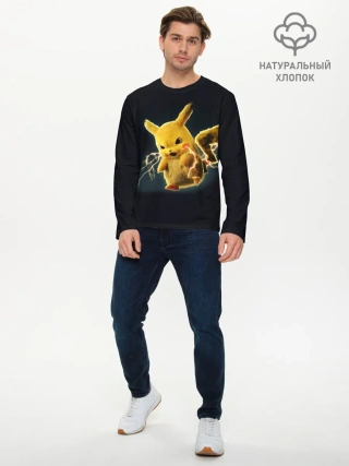 Мужской лонгслив базовый / Pikachu Pika Pika