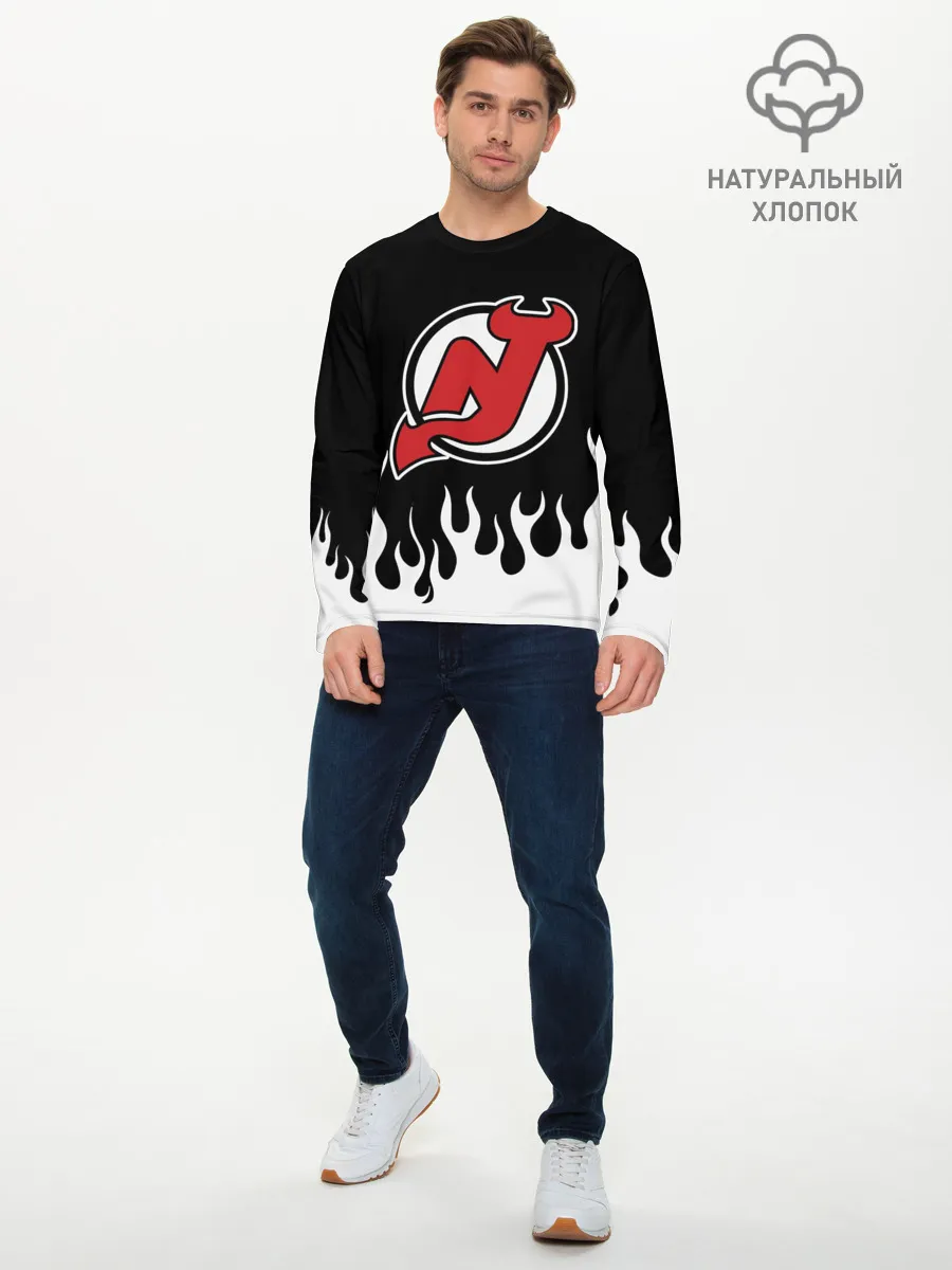 Мужской лонгслив базовый / Нью-Джерси Девилз