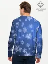Мужской лонгслив базовый / Снежинки.