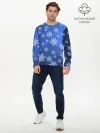 Мужской лонгслив базовый / Снежинки.