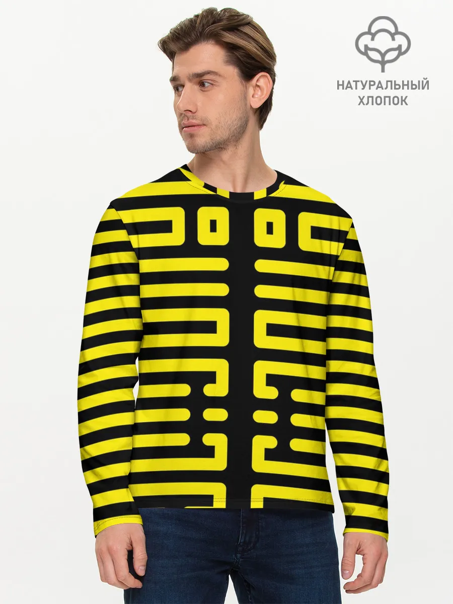 Мужской лонгслив базовый / полосы, линии, узор,
